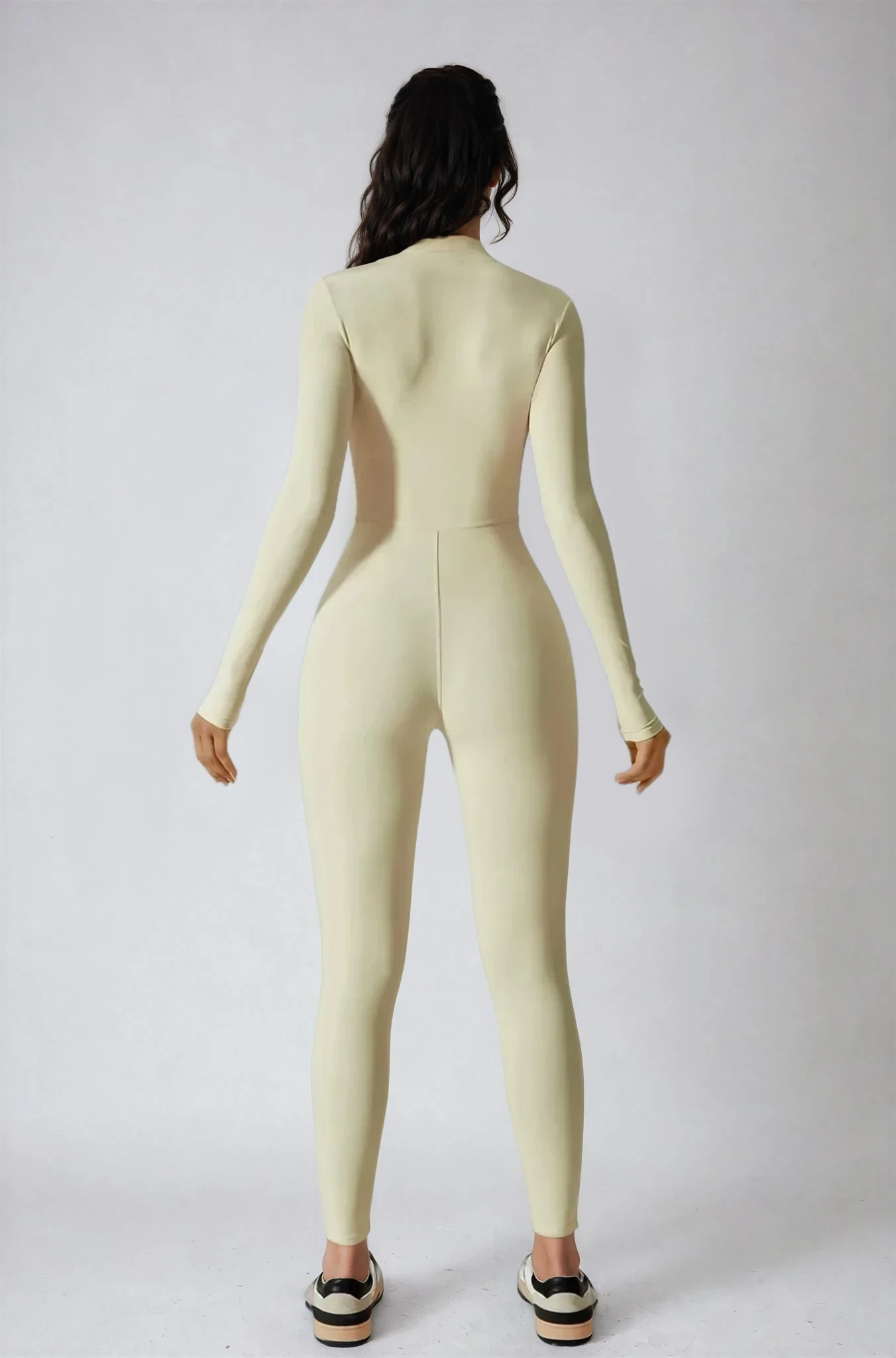 Noira Fit Longsleeve Jumpsuit- Beige