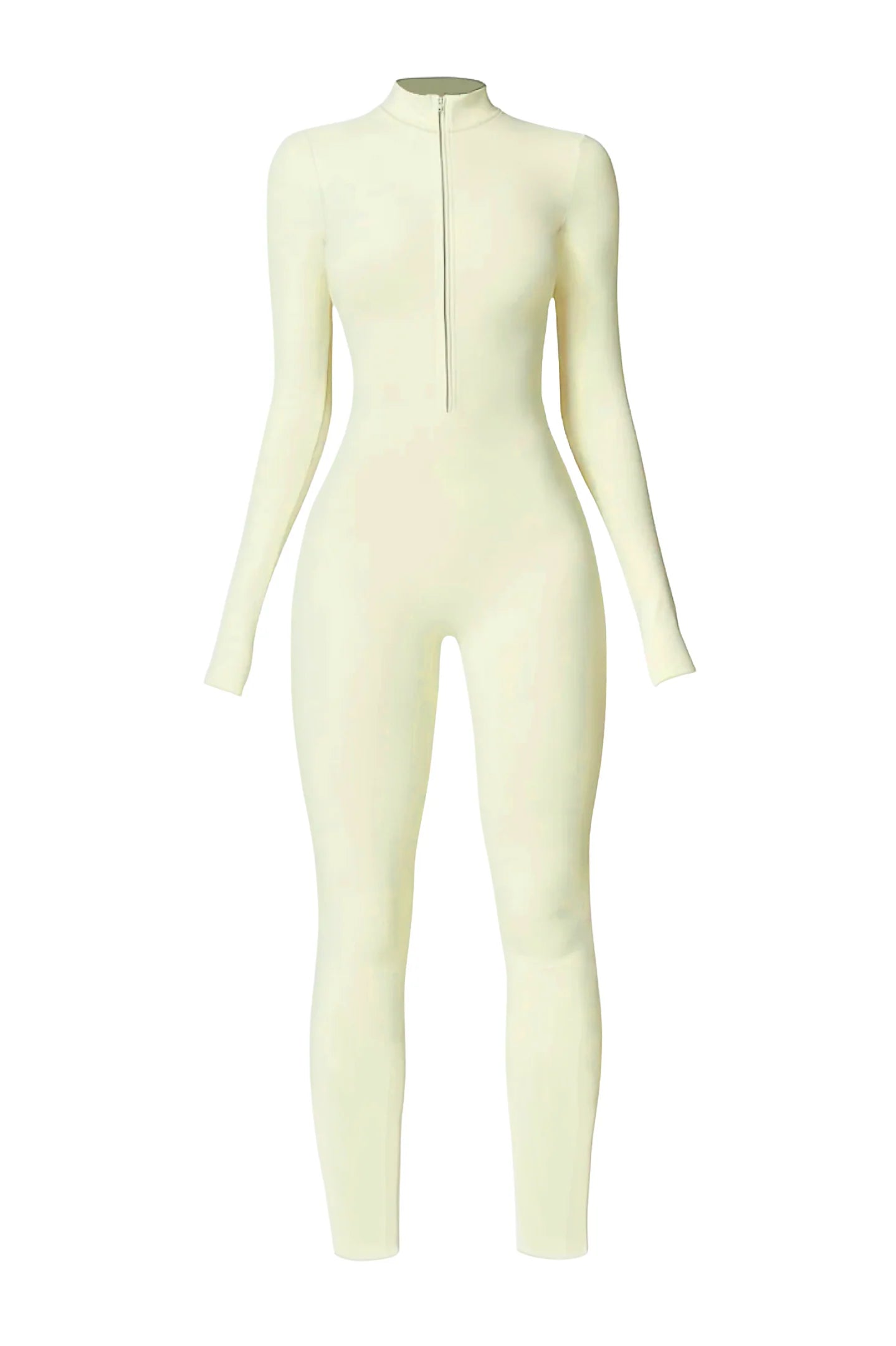 Noira Fit Longsleeve Jumpsuit- Beige