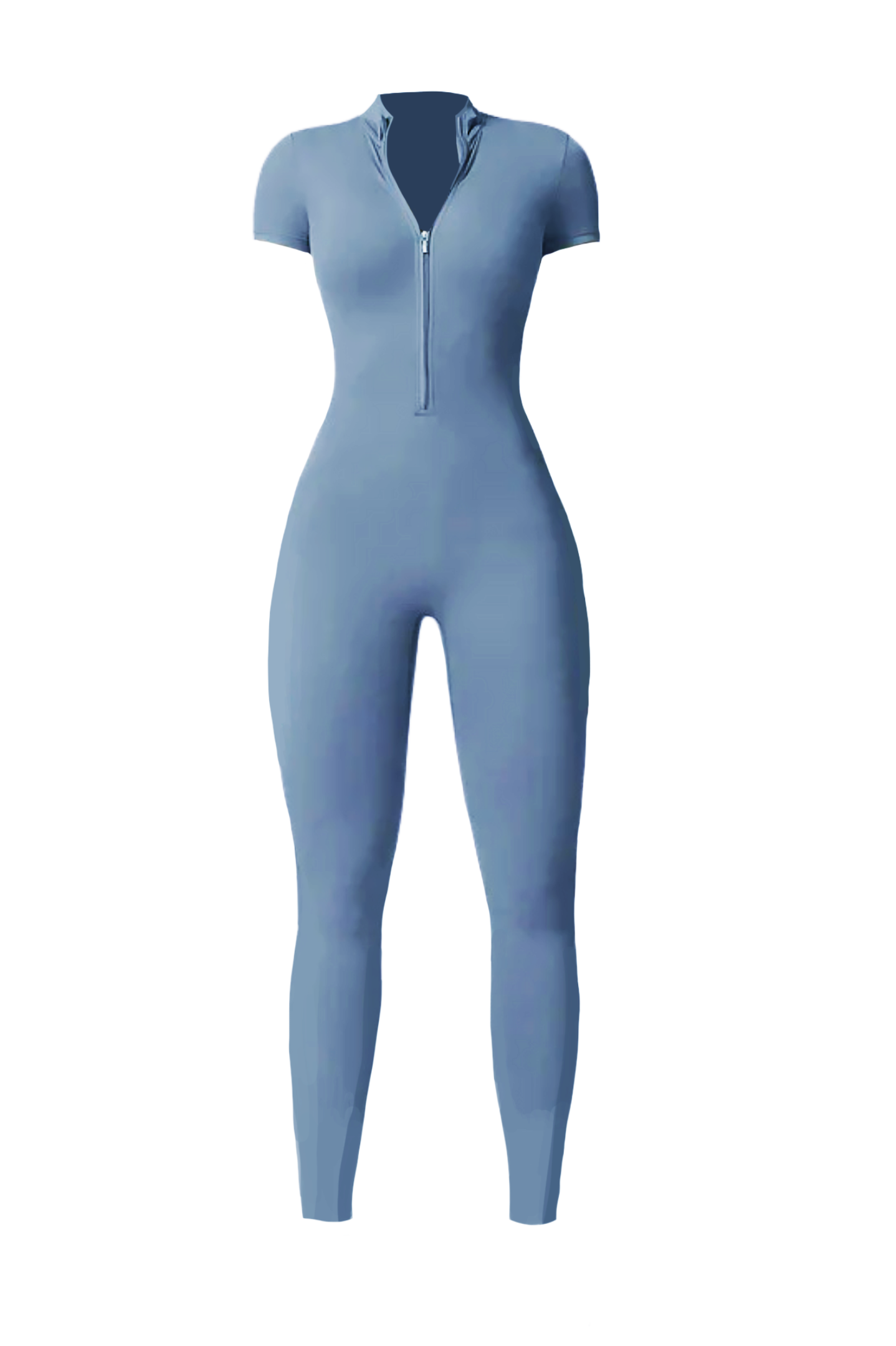 Noira Fit Short Sleeve Jumpsuit - Blue