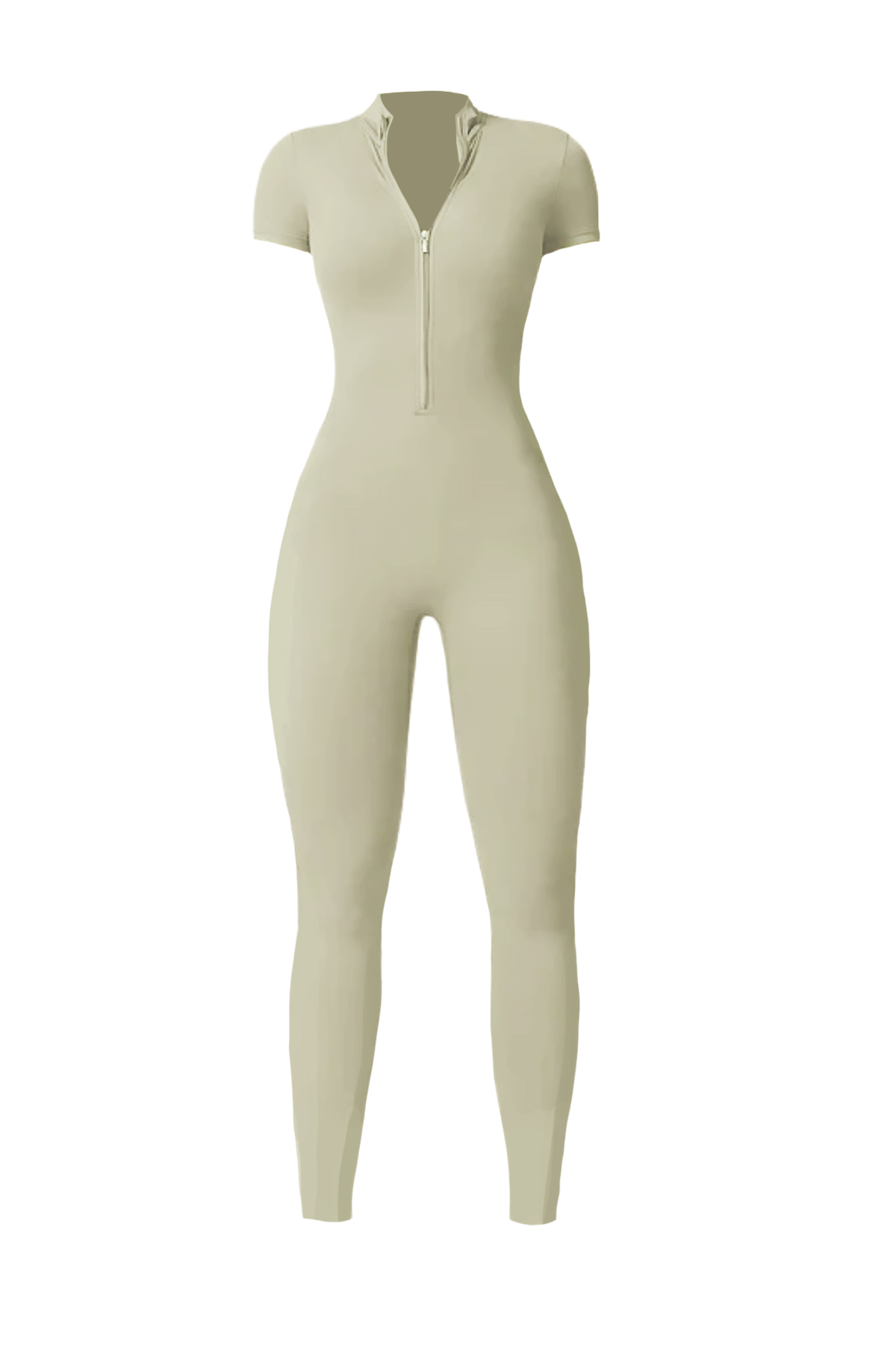 Noira Fit Short Sleeve Jumpsuit - Beige