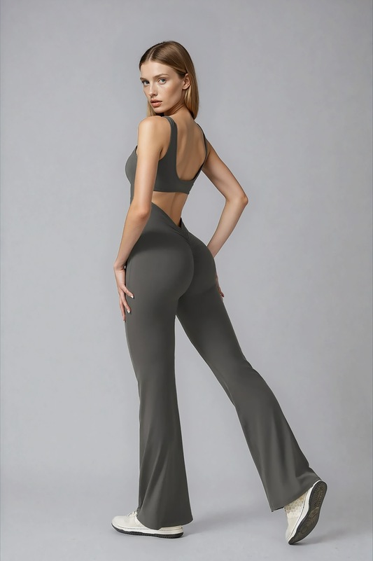 Noira Flared Jumpsuit - Gray