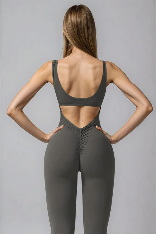 Noira Flared Jumpsuit - Gray