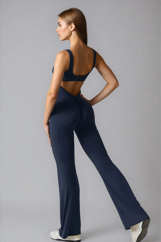 Noira Flared Jumpsuit - Blue