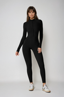 Noira Fit Long Sleeve Jumpsuit - Black